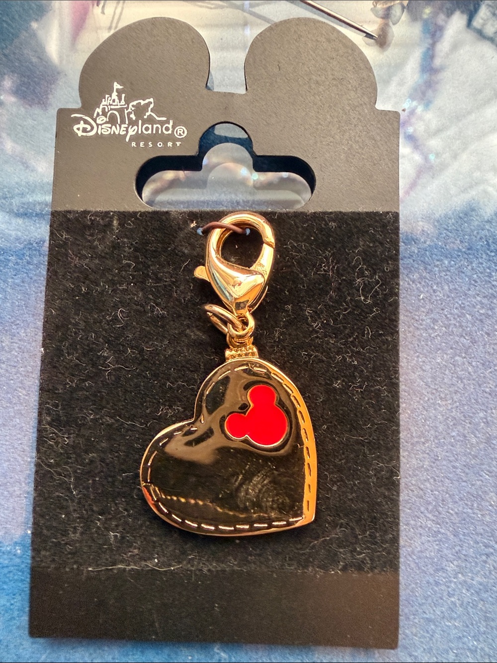 Disney Black and Red Heart charm Clip